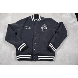 American Apparel Varsity Jacket Mens Large Skunk Stinking Up Streets Made in USA